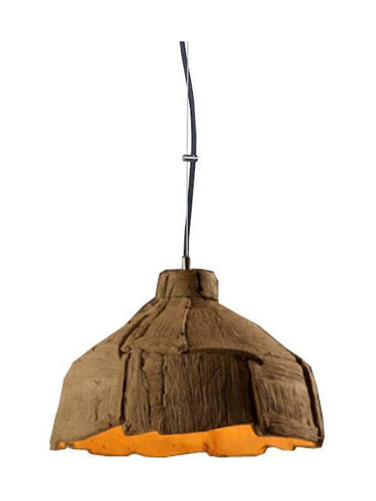 Eurolamp Vintage Κρεμαστό Φωτιστικό Μονόφωτο με Ντουί E27 σε Καφέ Χρώμα